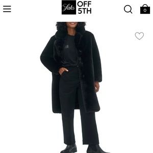 Black faux fur warm winter coat. Oversize style. Very plush and beautiful.